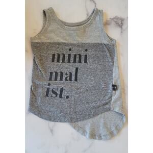 HuxBaby Unisex Gray Tank Top T Shirt Size 4 MINI MALIST Sleeveless Tee